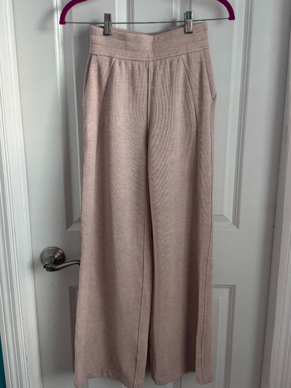 lululemon Mid-Rise Wide-Leg Pant Waffle in color Pink